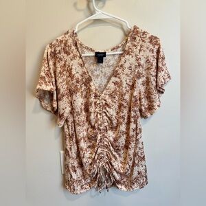 Women's Brown and Cream Top